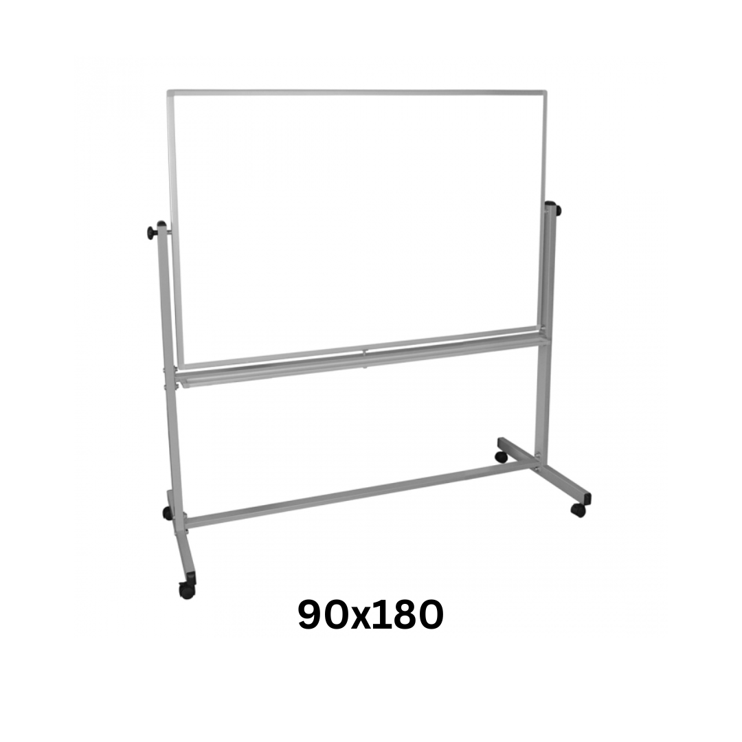90x180cm Revolving & Portable Whiteboard Stand with Double-Sided Magnetic Writing Board