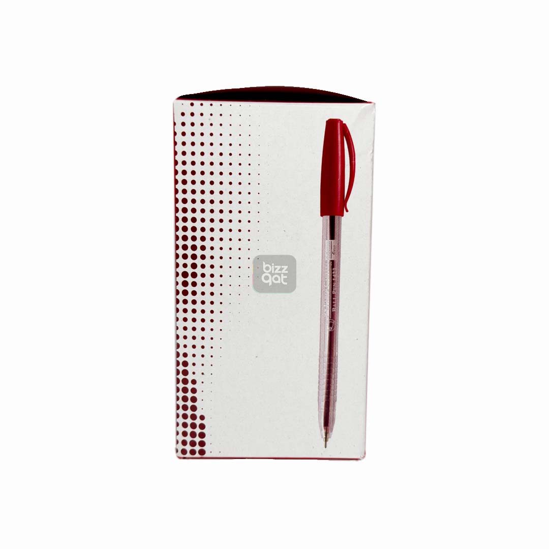 The Faber-Castell FCIN1423/50R is a ballpoint pen that comes with a red ink color. Here are the specifications: Pen type: Ballpoint pen Pen point size: 0.7 mm Ink color: Red Material: Plastic Quantity: Sold individually or in packs of multiple pens