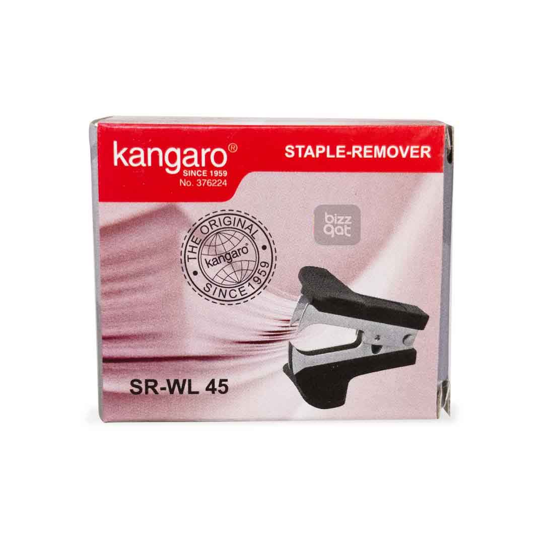 Kangaro Stapler Remover KILSRWL45: Staple type: Standard and mini staples Material: Plastic body with metal jaws Color: Black Dimensions: 8 x 1.5 x 1.5 cm Weight: 9 g