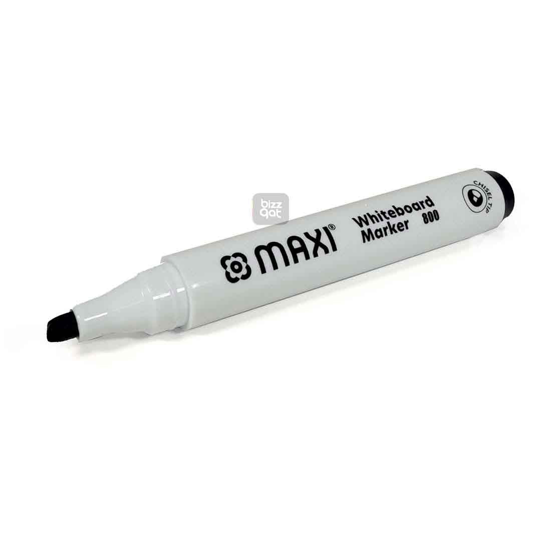 Maxi White Board Marker Black Chisel MX-800BL10: Product name: Maxi White Board Marker Black Chisel MX-800BL10 Chisel tip for creating both thin and thick lines Ink color: Black