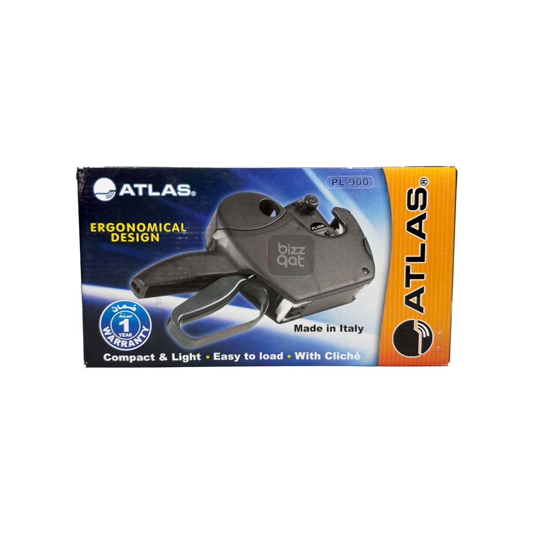 The ATLAS PRICE LABELER 8 DIGIT 900E-BK is a labeling machine that is commonly used in retail settings. Here are the specifications: Digits: 8 Highest Print speed: 6 characters per second Label size: up to 0.75 inches wide and 0.44 inches tall Label roll diameter: up to 1.57 inches Label loading: easy drop-in loading with no threading required Ink roller: pre-inked for up to 10,000 impressions per roller Label color: black