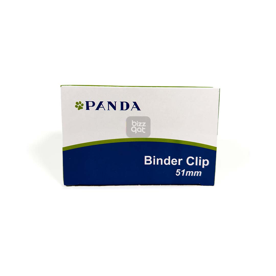 "PANDA BINDER CLIPS 51MM 2"" PD-BC51" • Material: metal (typically steel or nickel-plated steel) • Size: 51mm width (or approximately 2 inches) • Capacity: can hold up to a certain number of sheets of paper (this can vary depending on the specific clip) • Color: black • Quantity: sold in packages of 12pcs