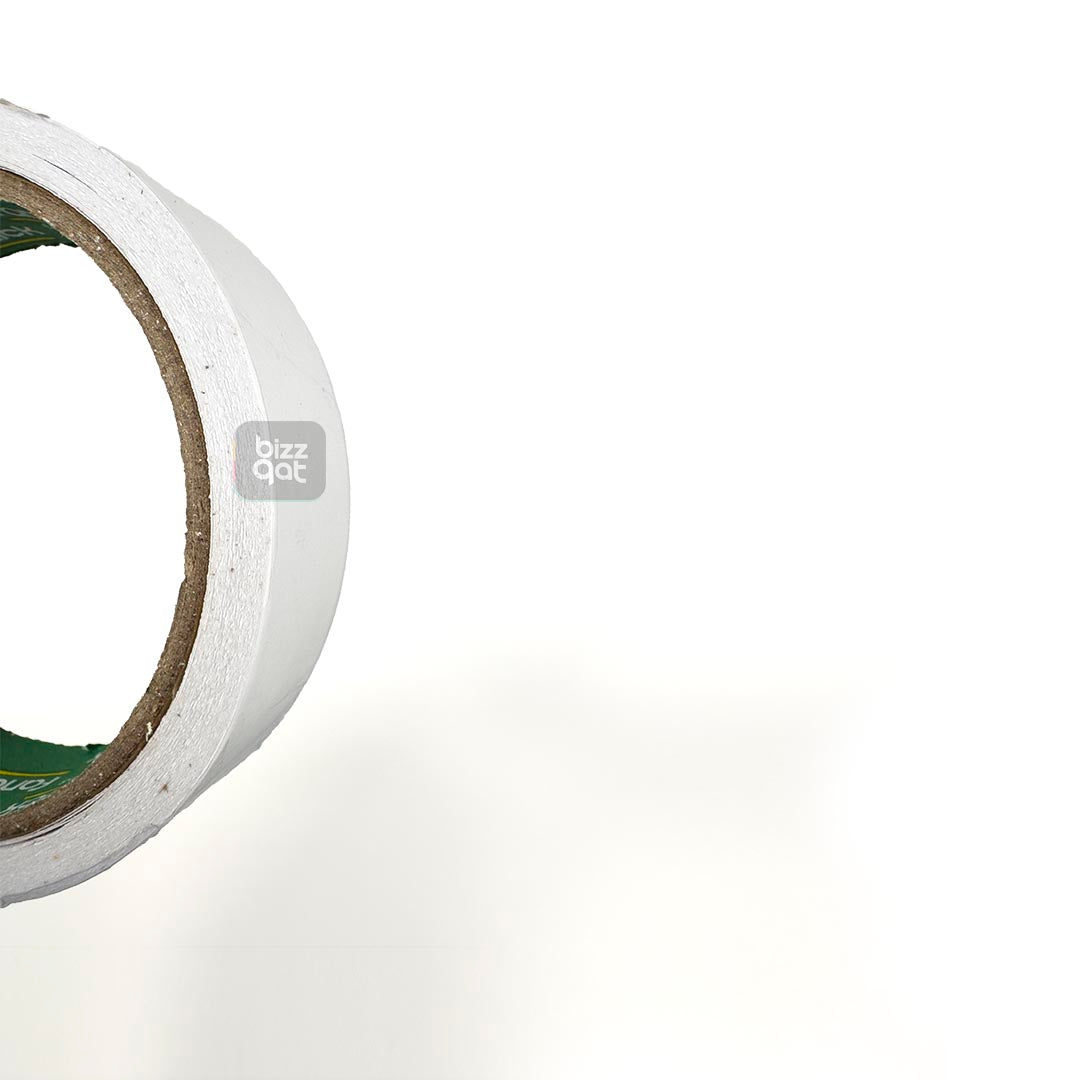 The FANTASTICK Double-Sided Tape 1"X12YARDS PK 6ROLLS is an adhesive tape that has adhesive on both sides of the tape. The specifications for this tape are as follows: Tape width: 1 inch Tape length: 12 yards per roll Pack quantity: 6 rolls per pack Adhesive type: Double-sided