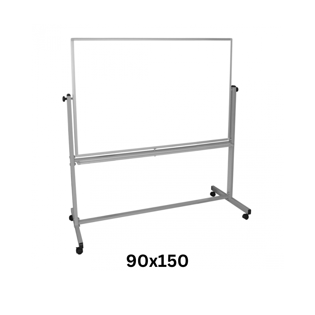 90x150cm Revolving & Portable Whiteboard Stand with Double-Sided Magnetic Writing Board