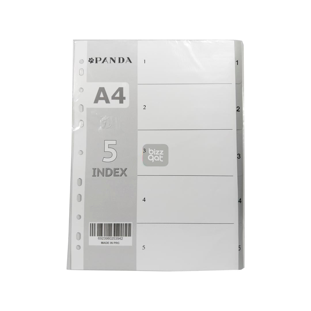 PANDA DIVIDERS GRAY PP A4 1-5 W/PRINT