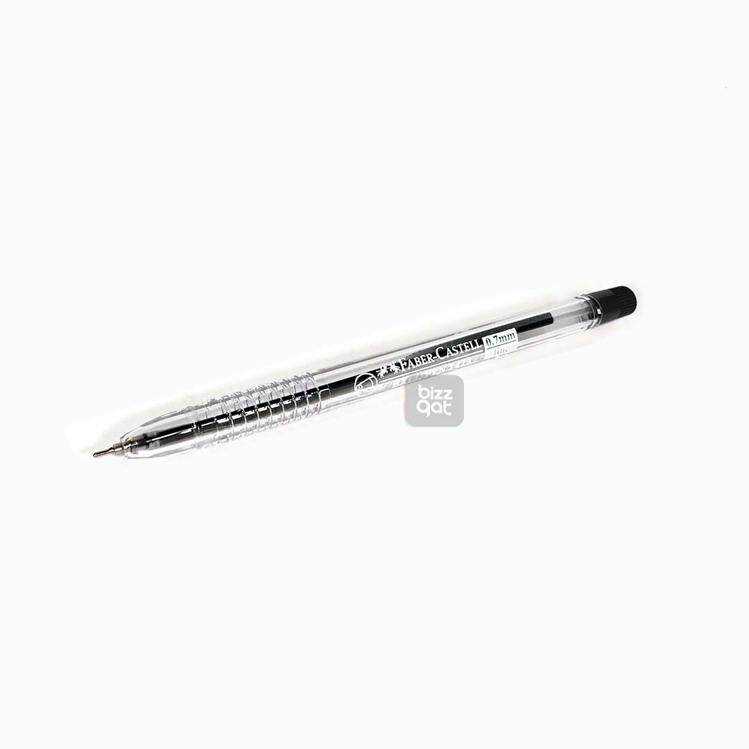 The Faber-Castell Ball Pen 0.7mm Blue FCIN1423/50B is a ballpoint pen that is commonly used for everyday writing tasks. Here are the specifications:  Pen type: Ballpoint pen Pen point size: 0.7 mm Ink color: Black Material: Plastic Quantity: Sold individually or in packs of multiple pens