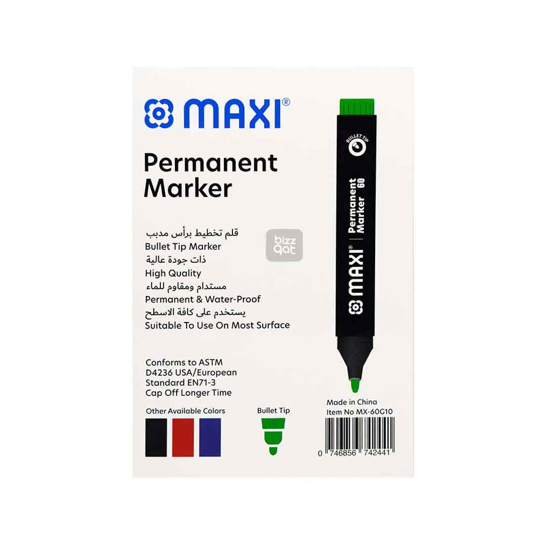 Maxi Permanent Marker Green Bullet MX-60G10