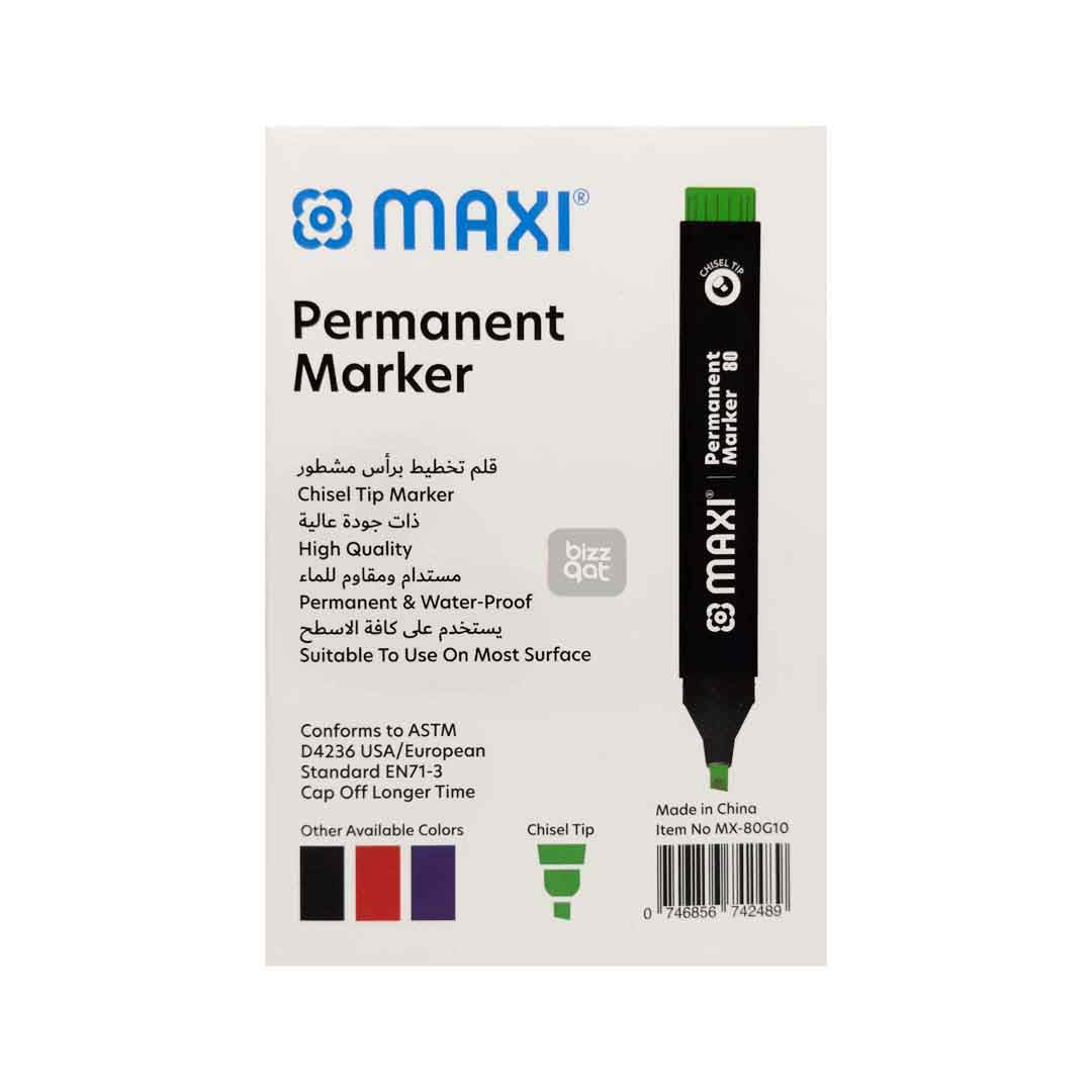 Maxi Permanent Marker Green Chisel MX-80G10