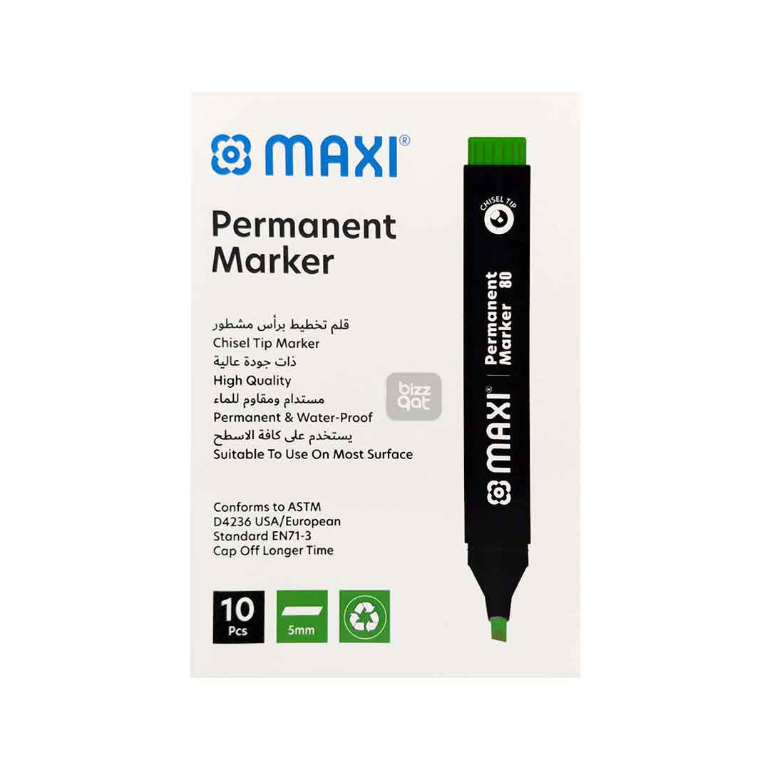 Maxi Permanent Marker Green Chisel MX-80G10