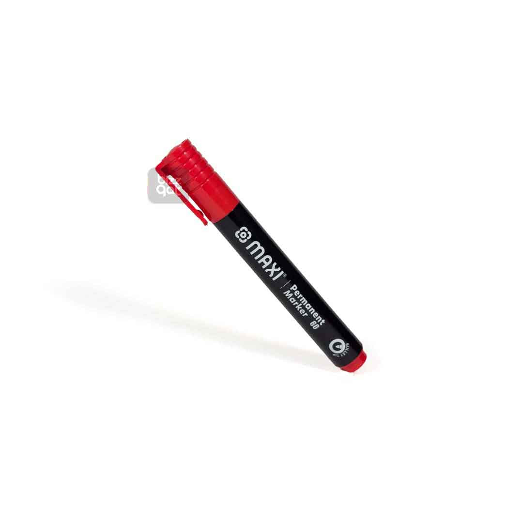 Maxi Permanent Marker Red Bullet MX-60R10:  Color: Red Tip type: Bullet tip Ink type: Permanent, waterproof, and fade-resistant ink Ink color: Red