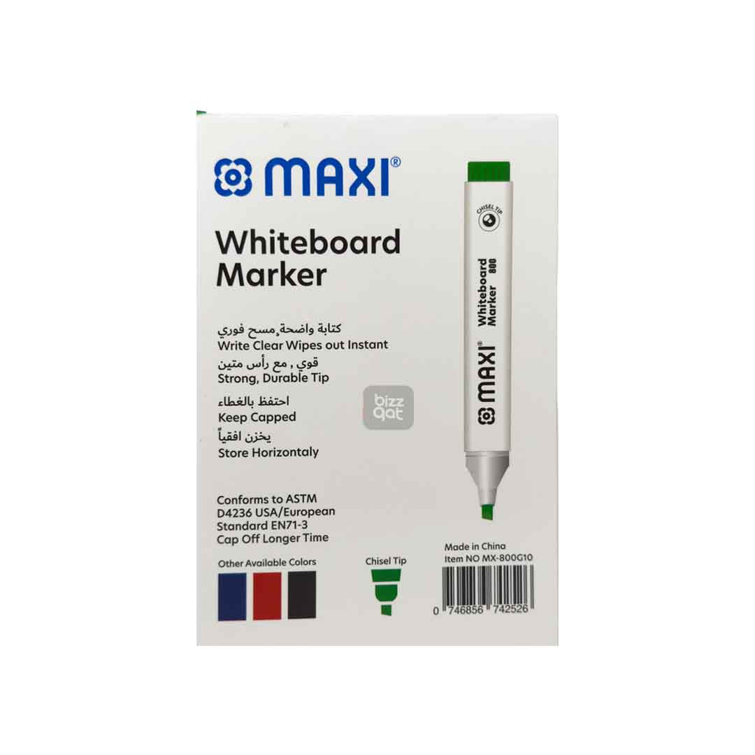 Maxi White Board Marker Green Chisel MX-800G10