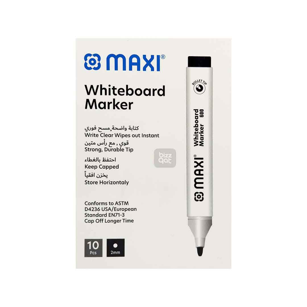 Maxi White board Marker Black MX-600BL10:  Product name: Maxi White board Marker Black MX-600BL10 Fine bullet tip for creating precise lines Ink color: Black