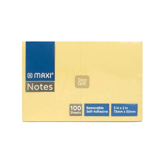 Product Type: Sticky notes Color: Yellow Size: 75mm x 50mm Quantity: 100 sheets per pad Adhesive Type: Standard adhesive Additional Features: Easy to peel and stick, repositionable, recyclable