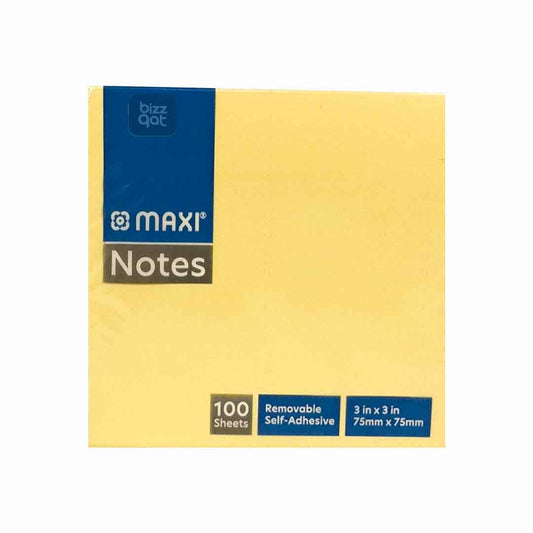 Product Type: Sticky notes Color: Yellow Size: 75mm x 75mm Quantity: 100 sheets per pad Adhesive Type: Standard adhesive Additional Features: Easy to peel and stick, repositionable, recyclable