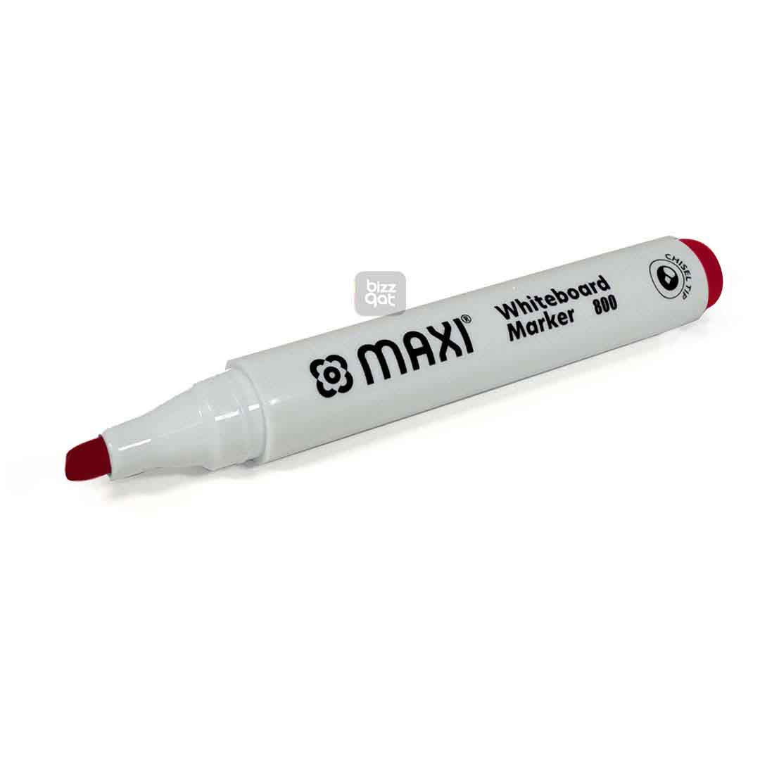 Maxi White Board Marker Red Chisel MX-800R10:  Product name: Maxi White Board Marker Red Chisel MX-800R10 Chisel tip for creating both thin and thick lines Ink color: Red