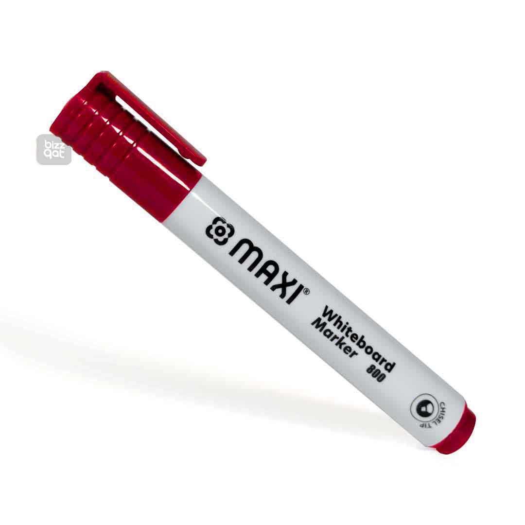 Maxi White Board Marker Red Chisel MX-800R10:  Product name: Maxi White Board Marker Red Chisel MX-800R10 Chisel tip for creating both thin and thick lines Ink color: Red