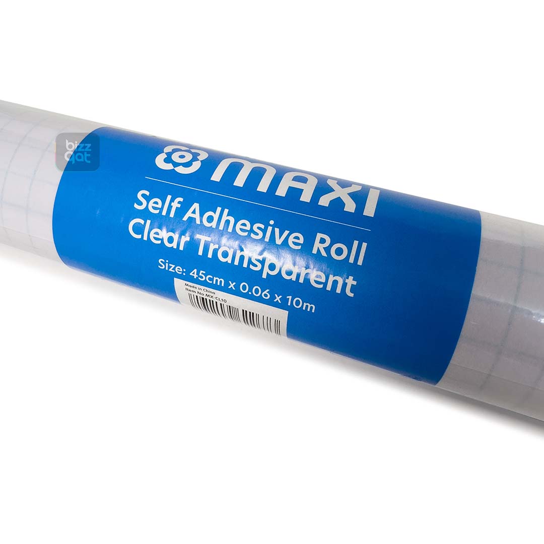 Maxi Transparent Roll 10MX45cm MX-CL10:  Product type: Transparent roll Size: 10 m x 45 cm Material: Clear PVC plastic Features: Transparent, flexible, easy to cut and shape, water-resistant, durable, lightweight