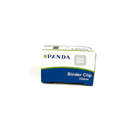 PANDA BINDER CLIPS 15MM 3/5"" PD-BC15, Material: metal (typically steel or nickel-plated steel) Size: 15mm width (or approximately 3/5 inch) Capacity: can hold up to a certain number of sheets of paper (this can vary depending on the specific clip) Color: black Quantity: sold in packages of 12pcs