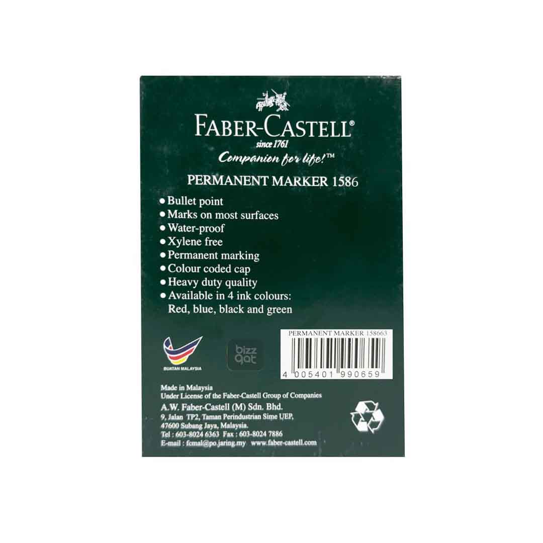 Faber C Permanent Marker Green Chisel FCL1586G