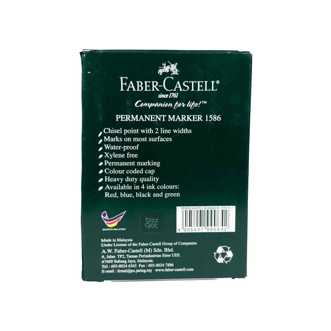 Faber C Permanent Marker Blue Chisel FCL1586B