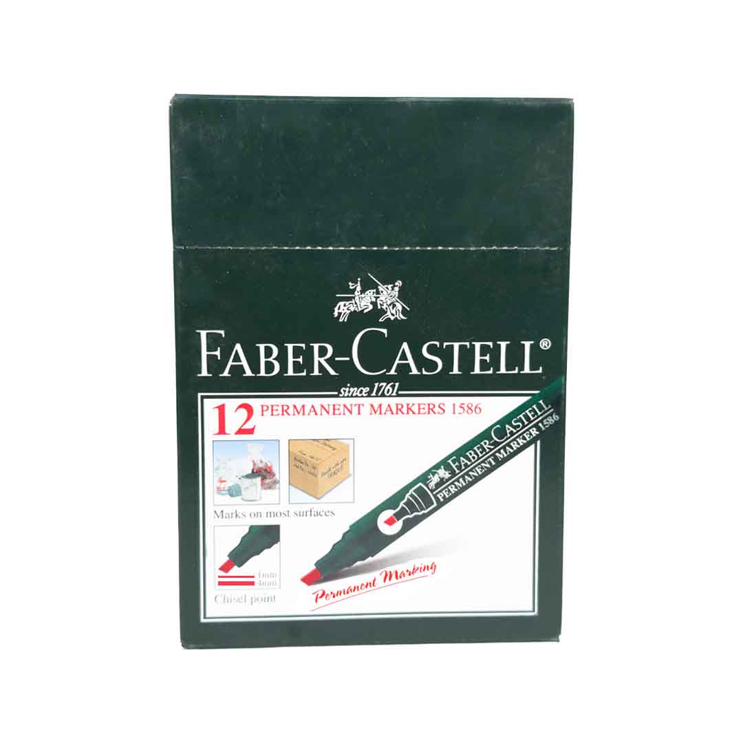 Faber C Permanent Marker Red Chisel FCL1586R