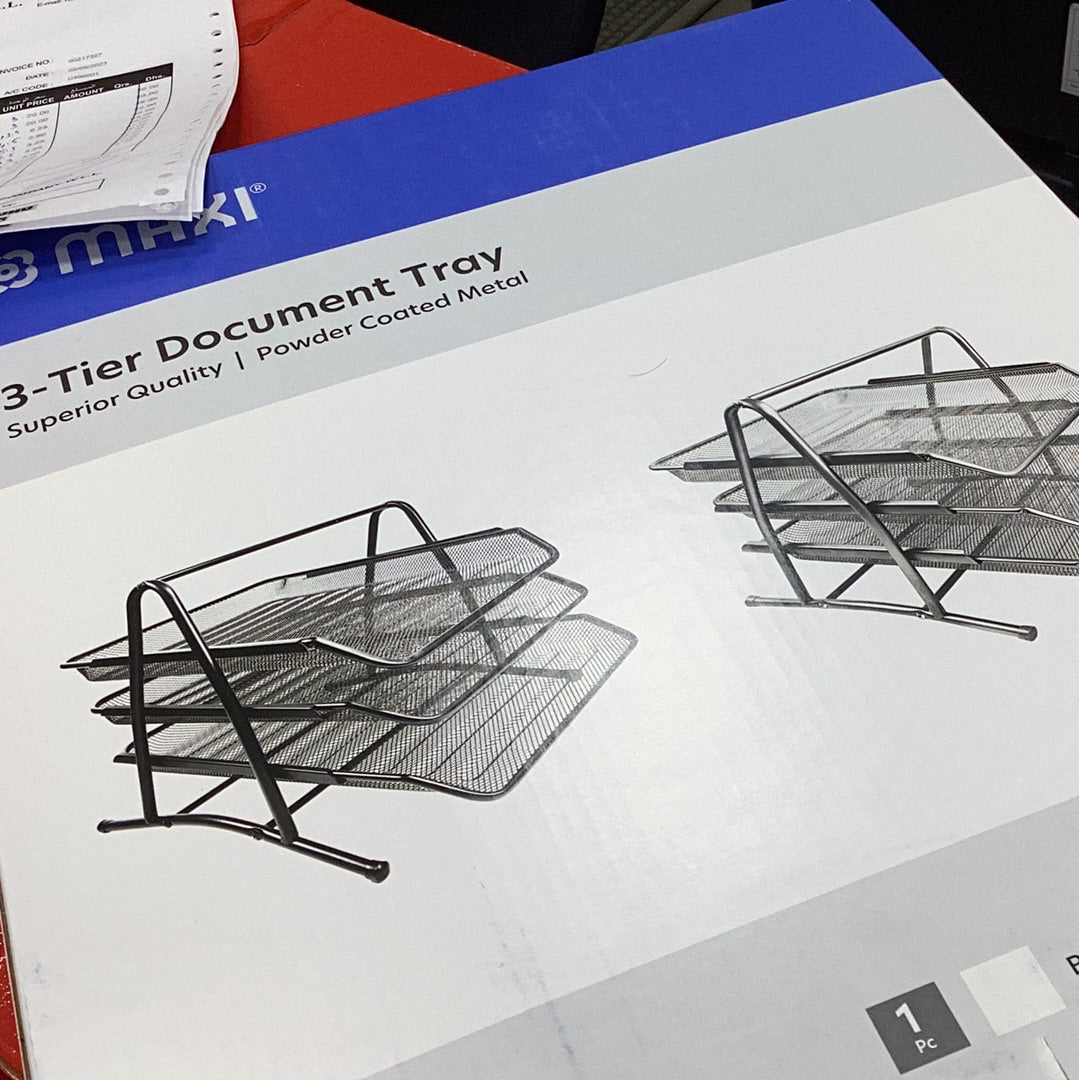 MESH 3TIER L/TRAY BLK-12PC/CT