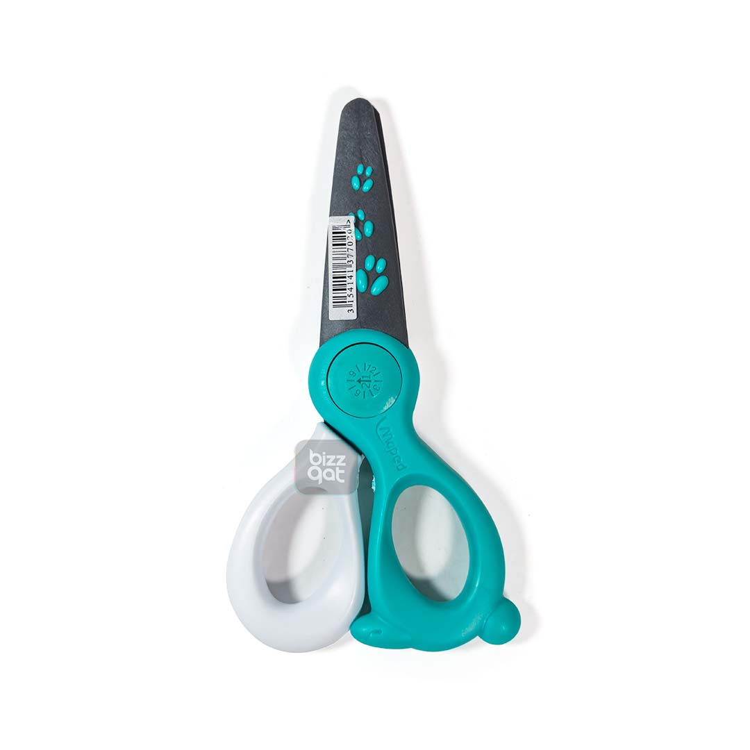 Maped Scissors 12cm Sym KidiKut BX 20 are as follows:  Length: 12cm (4.75 inches) Quantity: 20 scissors per box Material: Blades with plastic handles