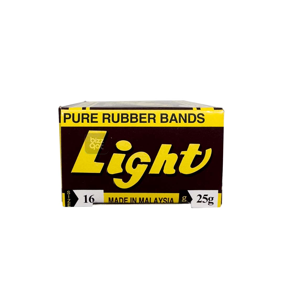 LIGHT RUBBER BAND 16/25G:  Size: 16/25G Length: Approximately 70mm (unstretched) Width: Approximately 1.5mm Color: Natural (beige) Material: Natural rubber latex